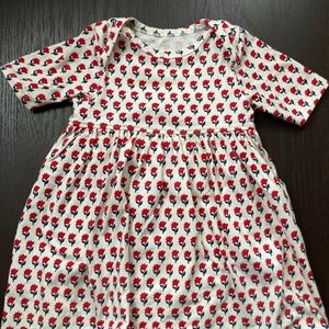 Pink Chicken Floral Cotton Dress 12-18M